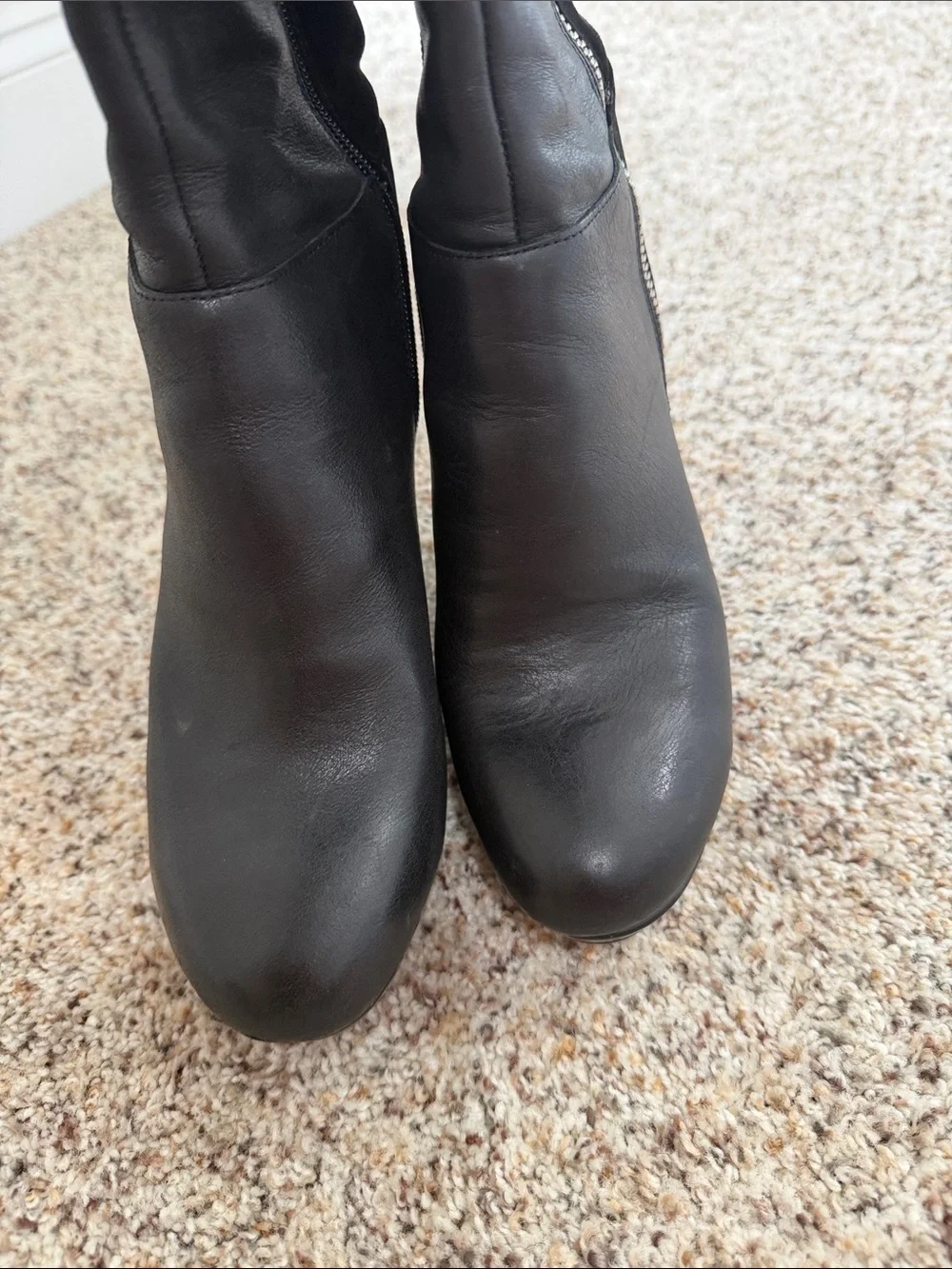 Bar III Black Wedge Knee-High Boots with Side ZiP